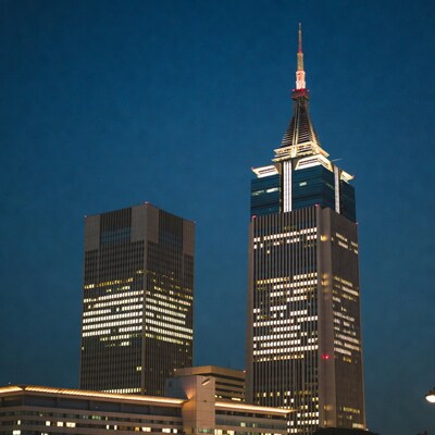 Illuminated Skyscrapers at Night