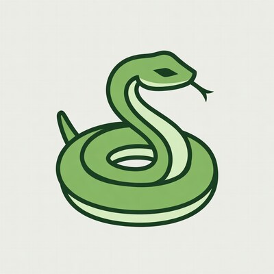 Green coiled snake illustration