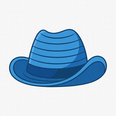 Blue Cowboy Hat Illustration