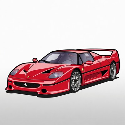 Red Ferrari F50 illustration
