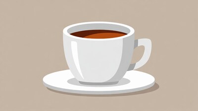 White teacup with saucer illustration
