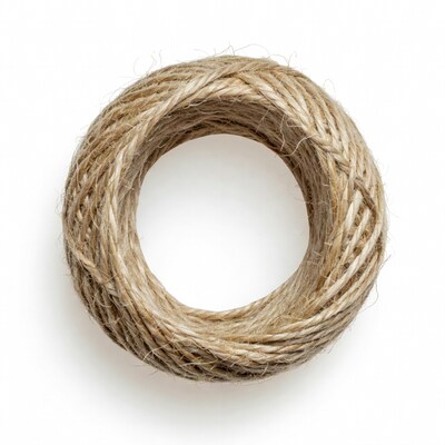 Twine Coil on White Background