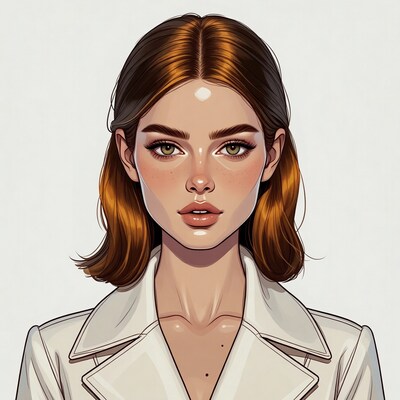 Portrait of woman with auburn hair