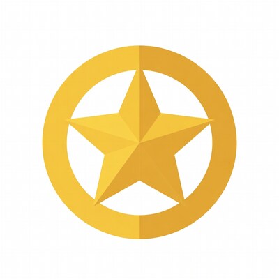 Yellow Star in Circle Illustration