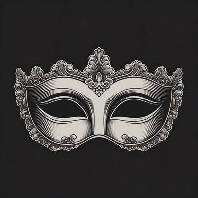 Ornate Venetian Mask Illustration