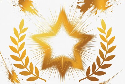 Golden Star with Laurel Wreaths