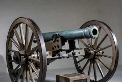 Confederate Cannon on Wooden Wheels