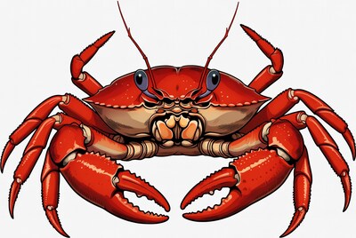 Red Crab Illustration