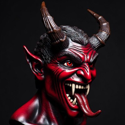 Roaring Red Demon Bust