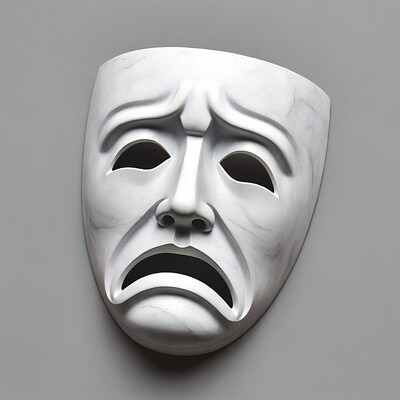 White Tragedy Theater Mask