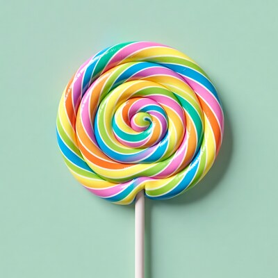 Rainbow Swirl Lollipop on Stick