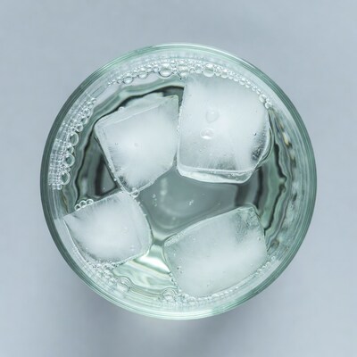 Glass of Water with Ice Cubes