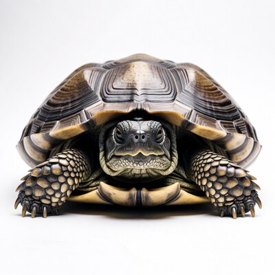 Tortoise on white background