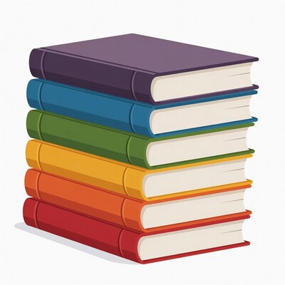 Stack of Colorful Books Illustration