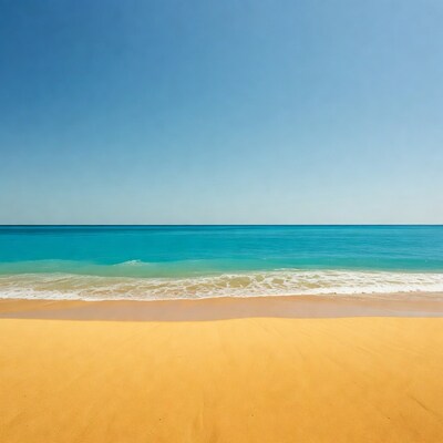 Sandy Beach with Turquoise Ocean