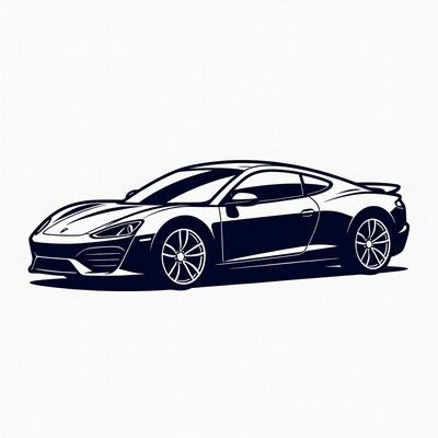 Sports Car Silhouette Illustration