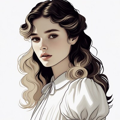 Victorian woman with wavy hair