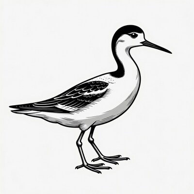 Black-winged Stilt Bird Illustration