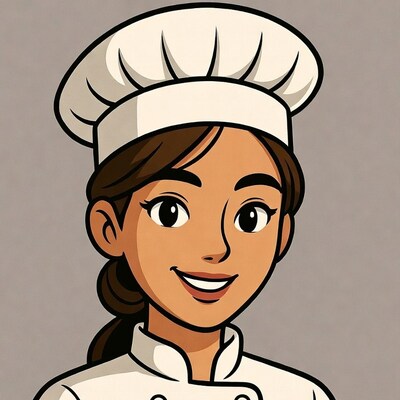 Smiling Latina chef illustration