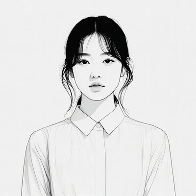 Asian woman in white shirt portrait