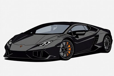 Black Lamborghini Huracan illustration