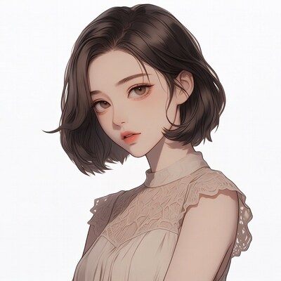 Anime girl with bob haircut