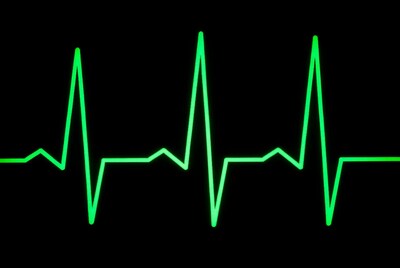 Green Glowing Heartbeat Line
