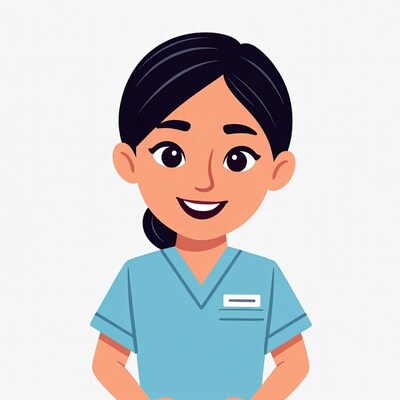 Smiling Asian nurse illustration