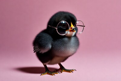 Cute chick wearing glasses