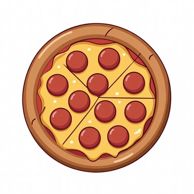 Sliced Pepperoni Pizza Illustration