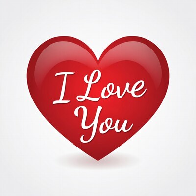 I Love You Red Heart Illustration