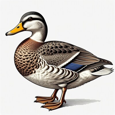 Gadwall Duck Illustration