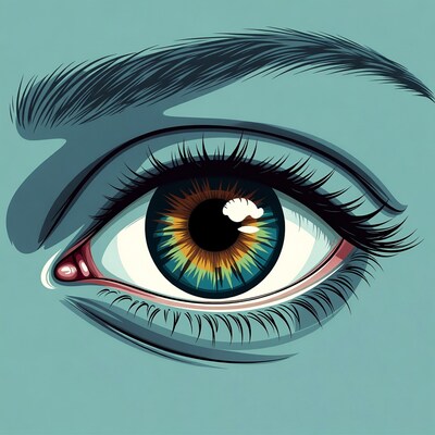 Vibrant Blue Eye Illustration