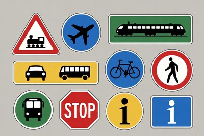 Assortment of Transportation Traffic Signs
