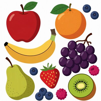 Colorful Fruit Clipart Collection