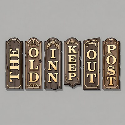 Old Inn Keep Post Sign Illustration