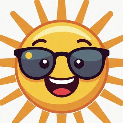 Smiling Sun Wearing Sunglasses