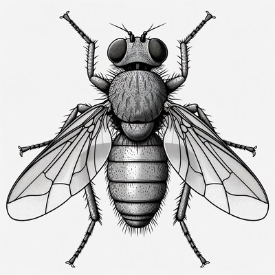 Detailed Fly Illustration
