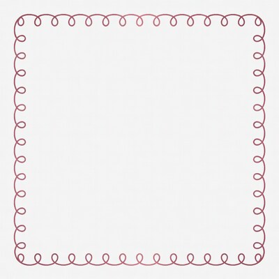 Pink Curly Scalloped Square Border