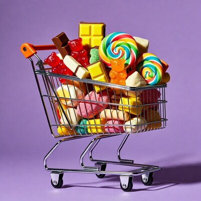 Shopping Cart Filled with Candy