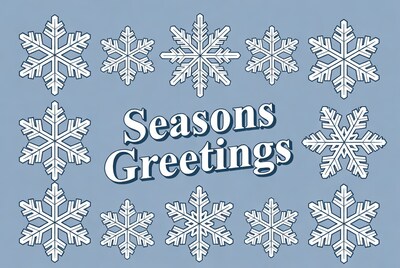 Seasons Greetings with Snowflakes