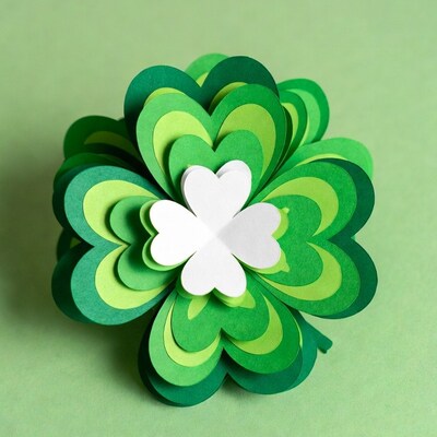 Layered Paper Four-Leaf Clover