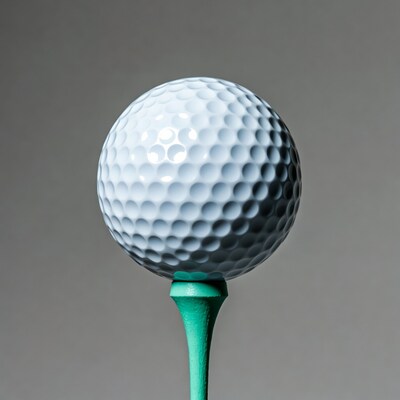 Golf ball on green tee
