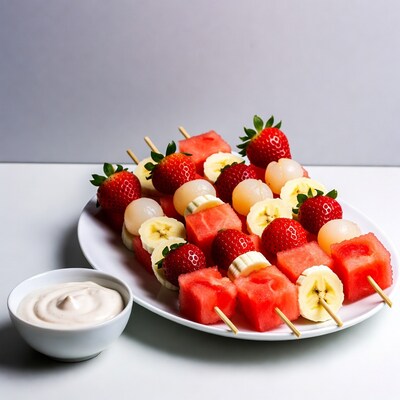 Fruit Skewers with Dipping Sauce