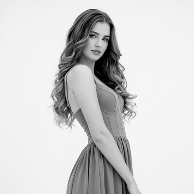 Side profile of woman in dress