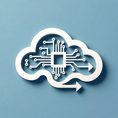 Cloud computing circuit icon
