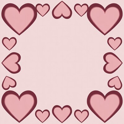 Pink Heart Border Illustration
