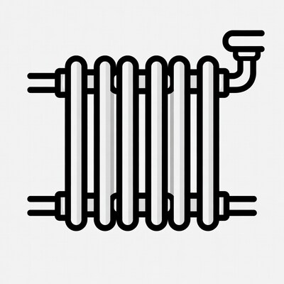 Radiator with pipes illustration