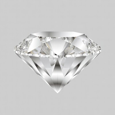 Sparkling Diamond on Gray Background