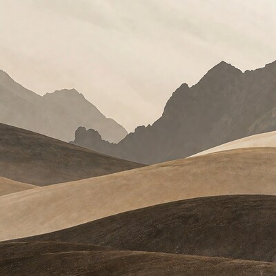 Sand Dunes with Mountains